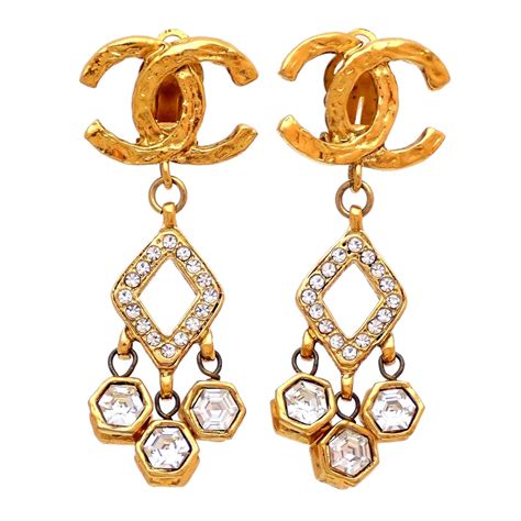 buy used chanel ear rings|authentic chanel cc earrings.